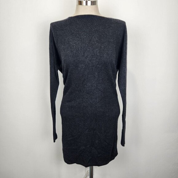 Lululemon Serenity Sweater Wrap Tunic Dress 6 Gray Reversible Cowl Neck W3408S - Picture 8 of 12